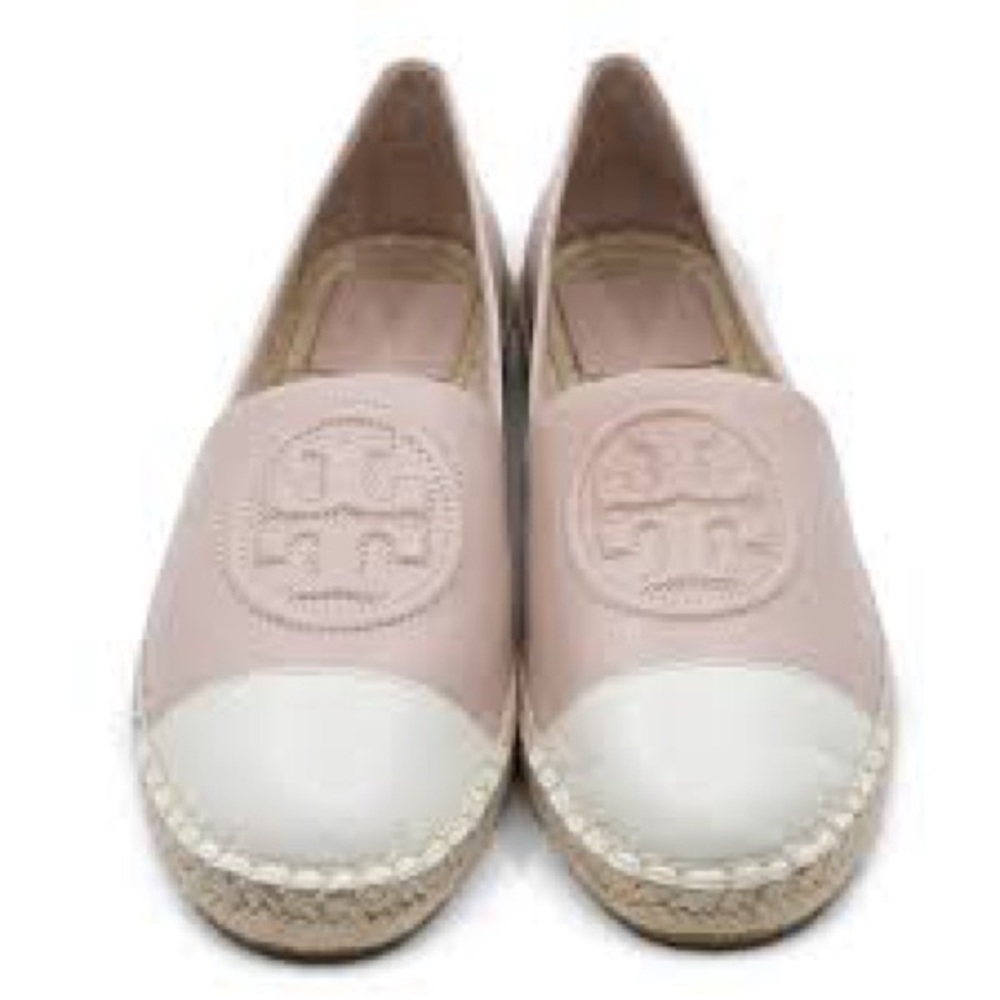 Tory Burch Blush and Cream Espadrilles